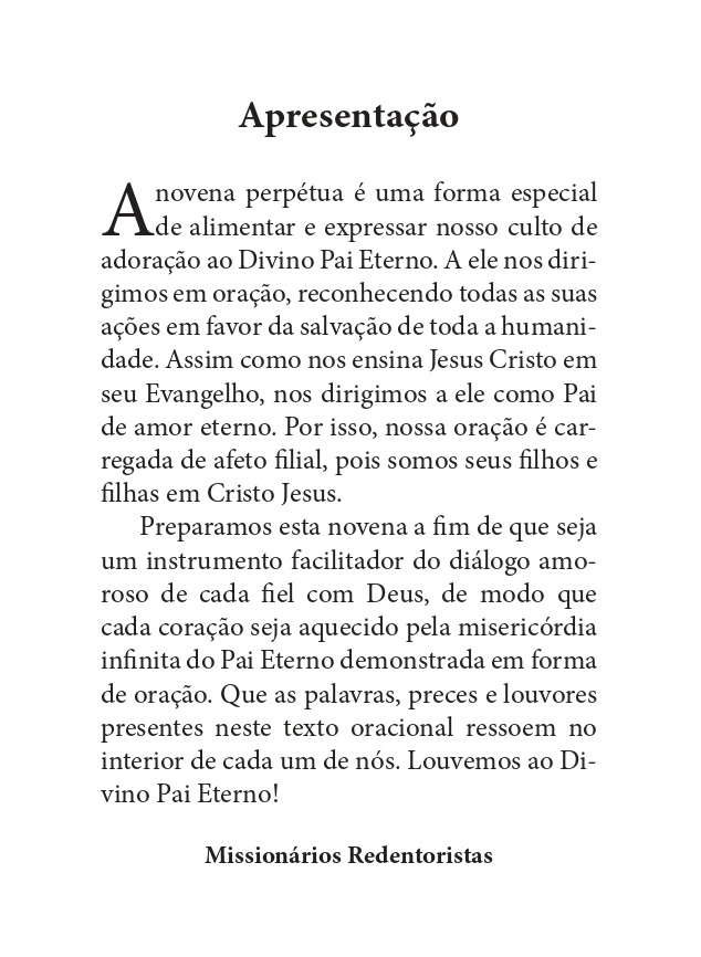 Apresentação_Nov Perpétua em louvor ao Divino Pai Eterno